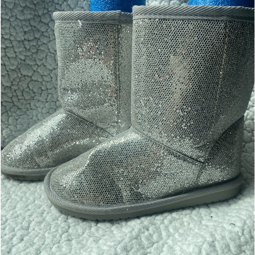 Silver glitter boots